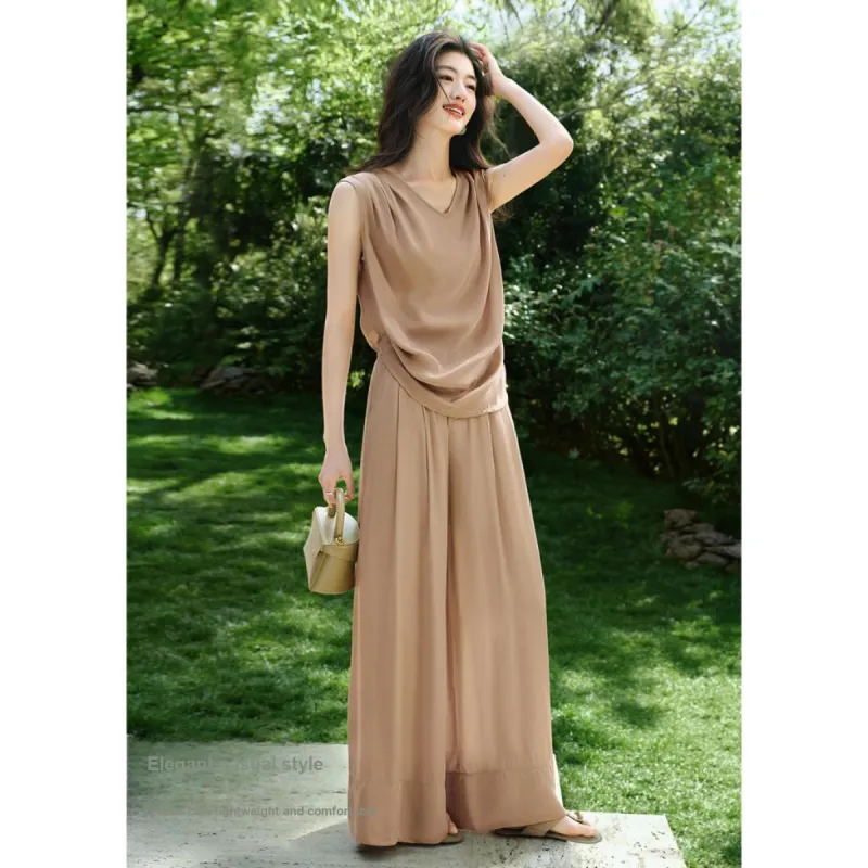 XWI Two Piece Skirt Sets Women's Camel-1