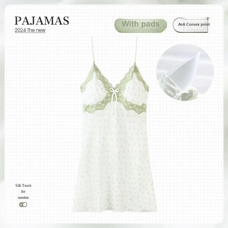 O'MESIK Nightgown Women's Cream Green-1