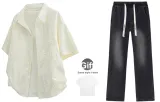 Beige Apricot+Black[Comes with White T-Shirt]