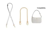 Coach Glacier White 1.1cm Width Plain Weave Gold Buckle 90-120cm+Free Decorative Chain 40cm