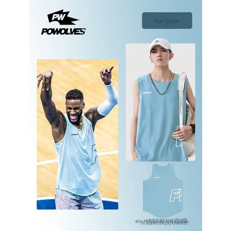 Powolves Tank Tops Unisex Ice Blue-2