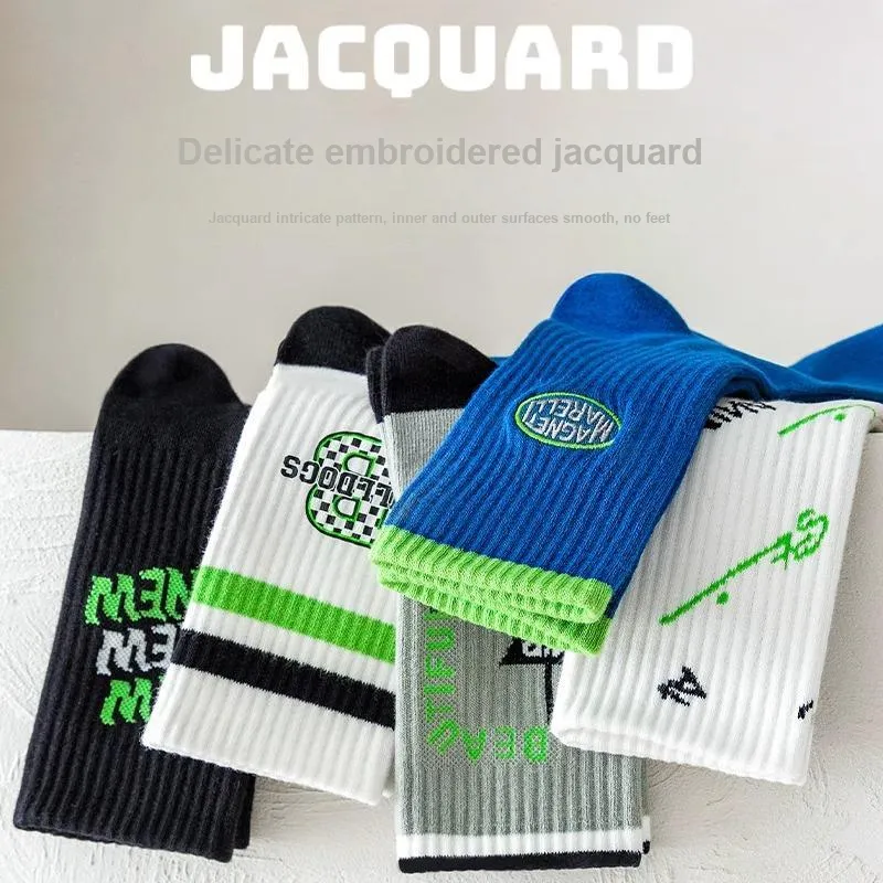 LUOLIAN Mid Calf Socks Men's 5 Pack-28