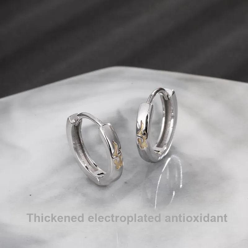 FOREVER MELODY 999 Fine Silver Earrings Men's-5