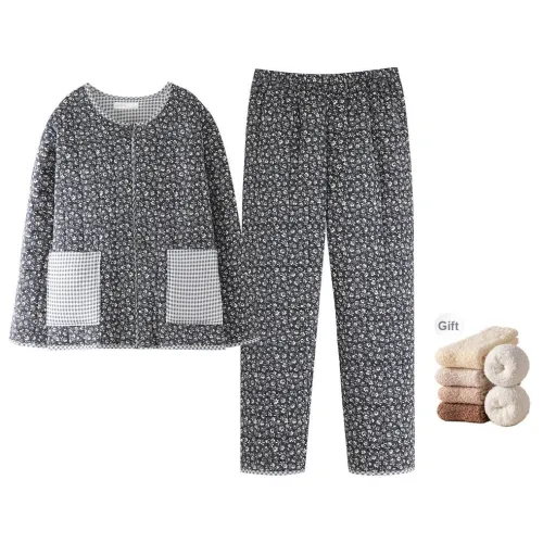 ZumashL Luxury Designer Series Pajama Set Women's Bellflower Gray