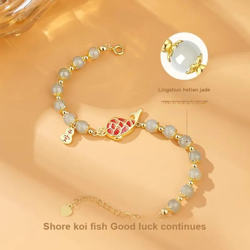 JINLIUFUJIXIANG Hetian Jade Bracelets White Jade/Pale Greenish White Jade Women's-1