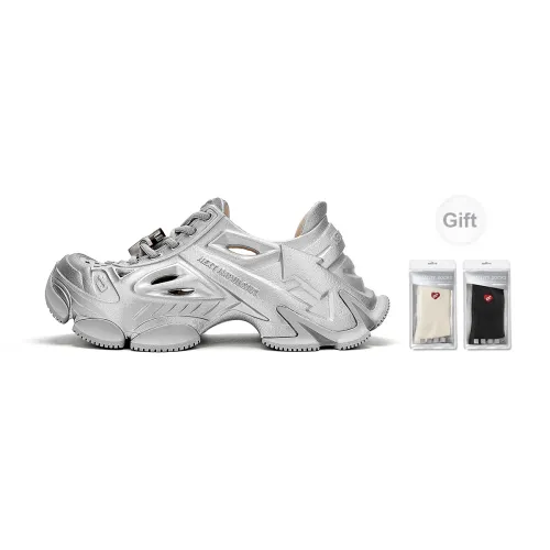 NEXT IMPULSIVE Time And Space Series Chunky Sneakers Unisex Low-Top Silver