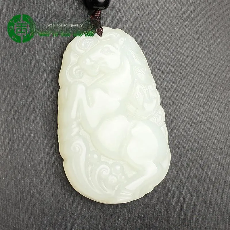 WANYUHUN Hetian Jade Pendants White Jade Unisex-6
