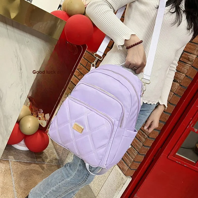 Yalu Oxford Backpack Regular Women's Silver/Black/Pink/Violet/Apricot-23