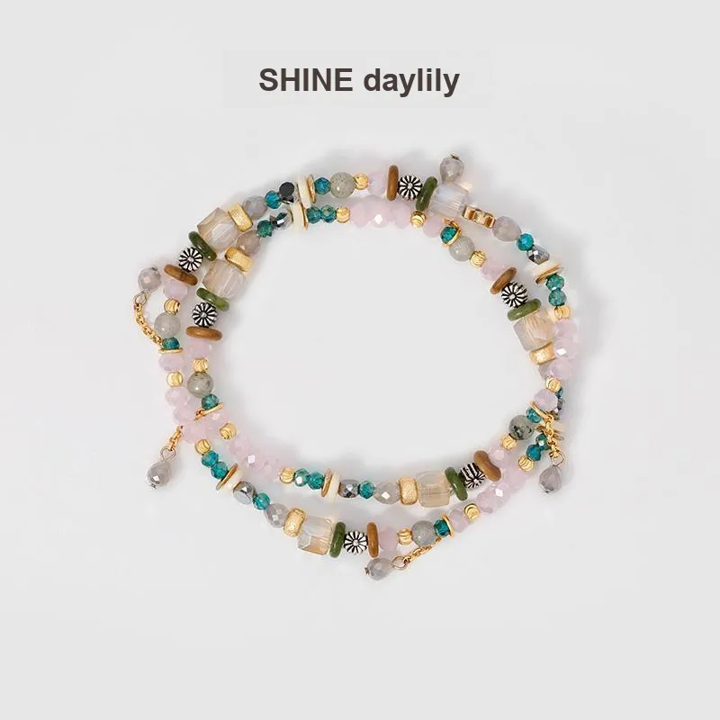 SHINE Alloy, Copper, Synthetic Crystal Bracelets Unisex-1
