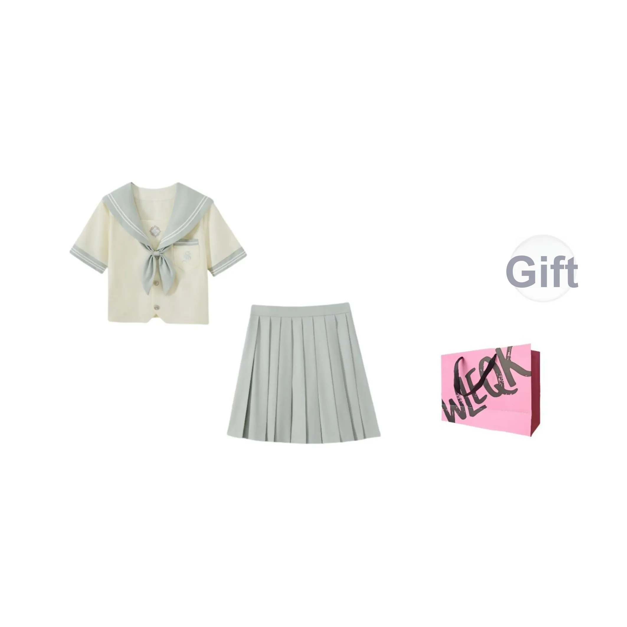 CTRTRC Короткий рукав Топ + Галстуки-бабочки Женская униформа