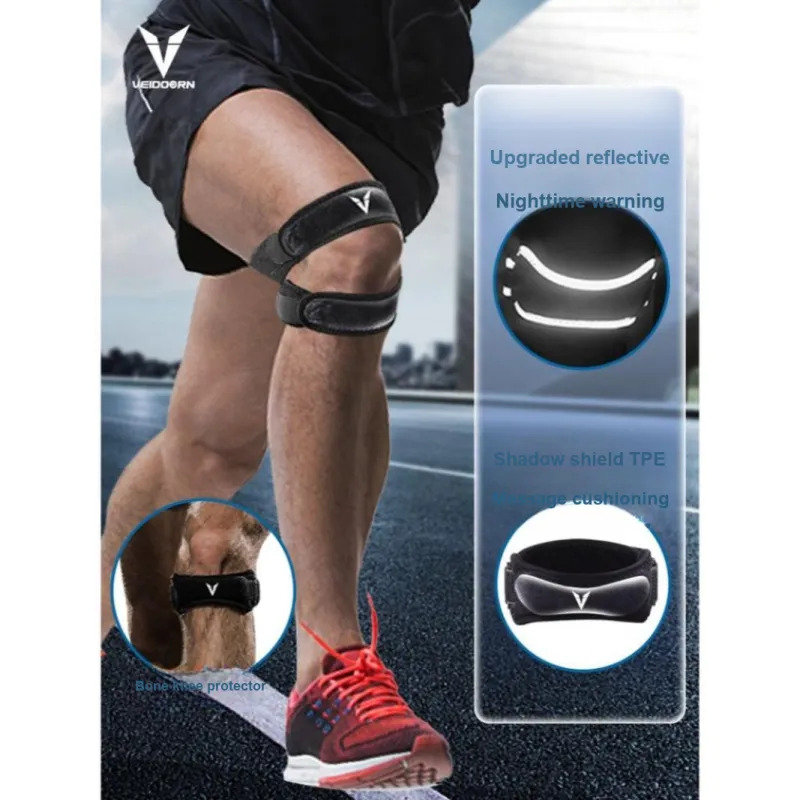 VEIDOORN Running Basketball Patella Bands Fluorescent Gray Black Polyamide-4
