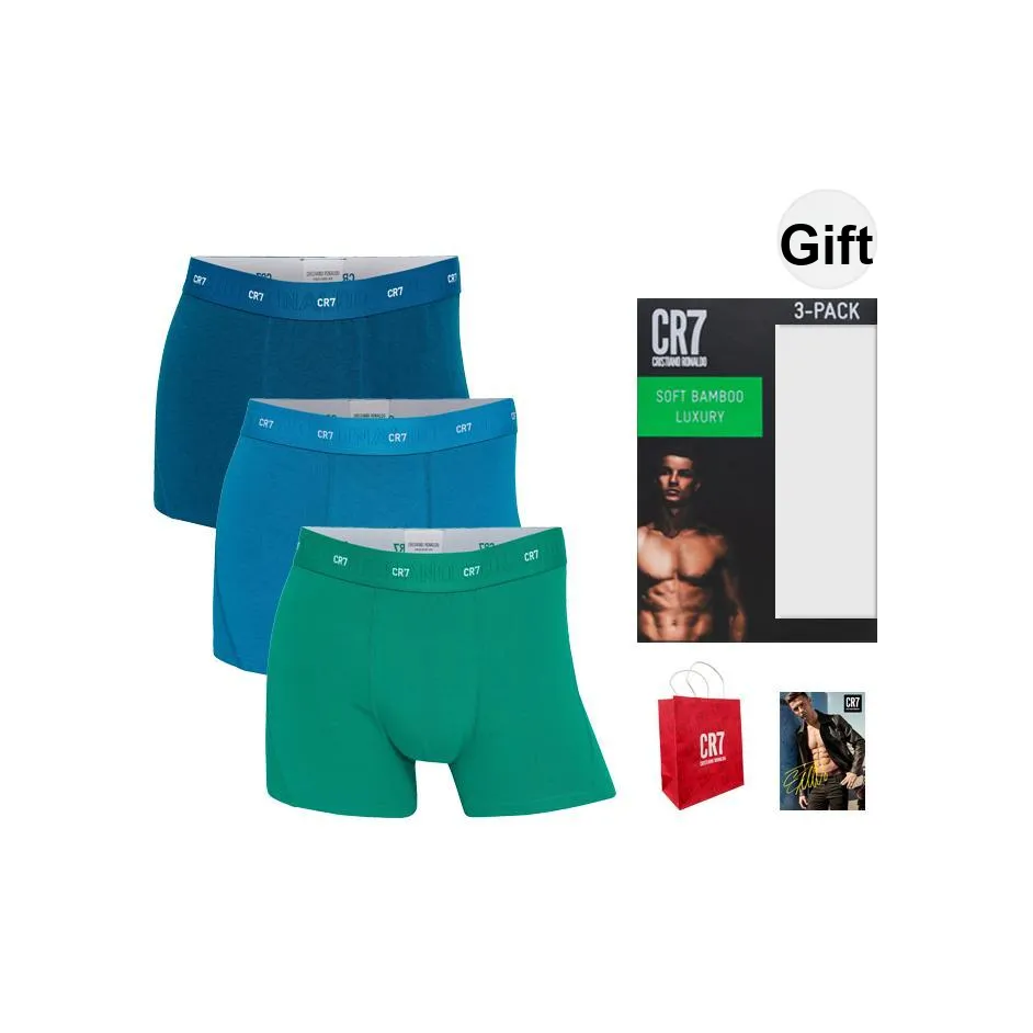CR7 CRISTIANO RONALDO Underpants Men's 3 Pack Grass Green/Carolina Blue/Dark Blue