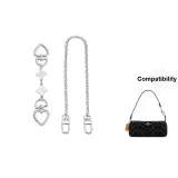 White Heart Four-Leaf Clover Extender Chain with White Clasp 15cm+Decorative Chain 35cm