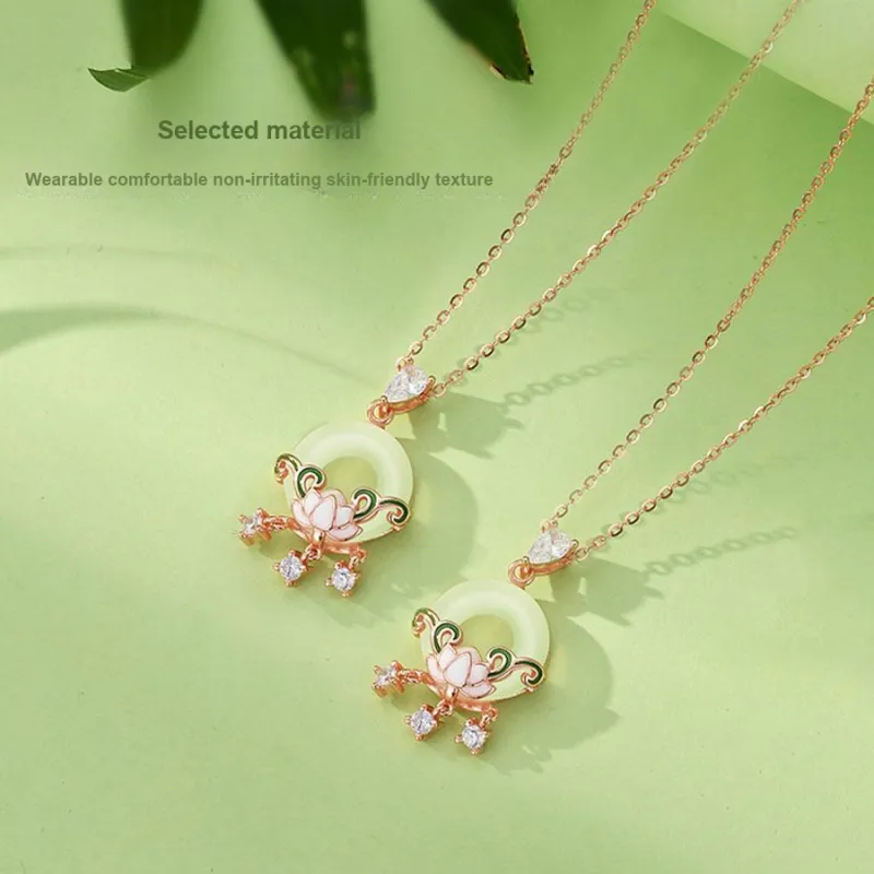 Master Kim Chalcedony Jade Necklaces Women's-3