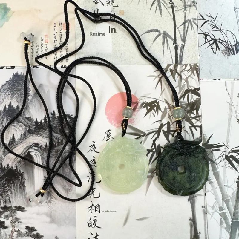 Tang Zhi Serpentine Jade Necklaces Unisex-11