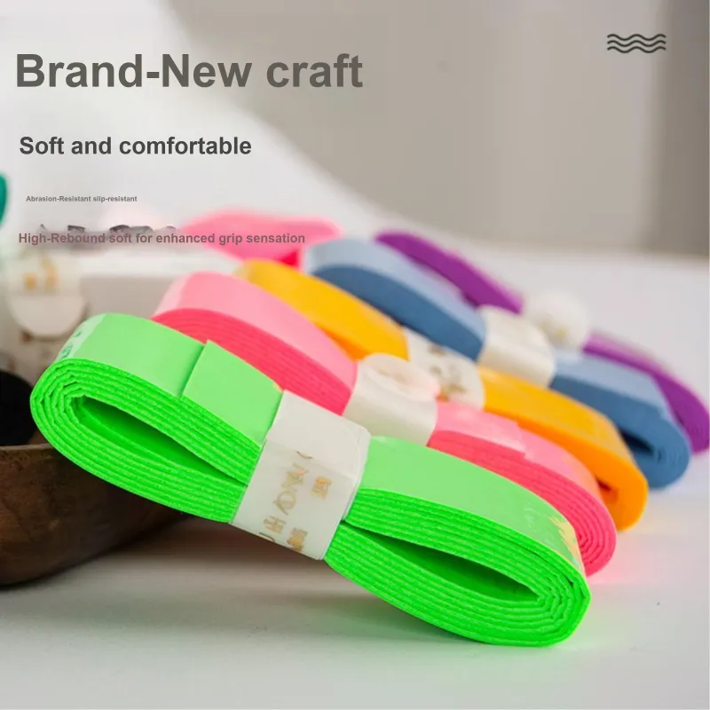 Hongjian Badminton Grip Tape Pure White PU Tennis Rackets Fishing Rod Controller Wrapped With Strap Thin 15 Items-3