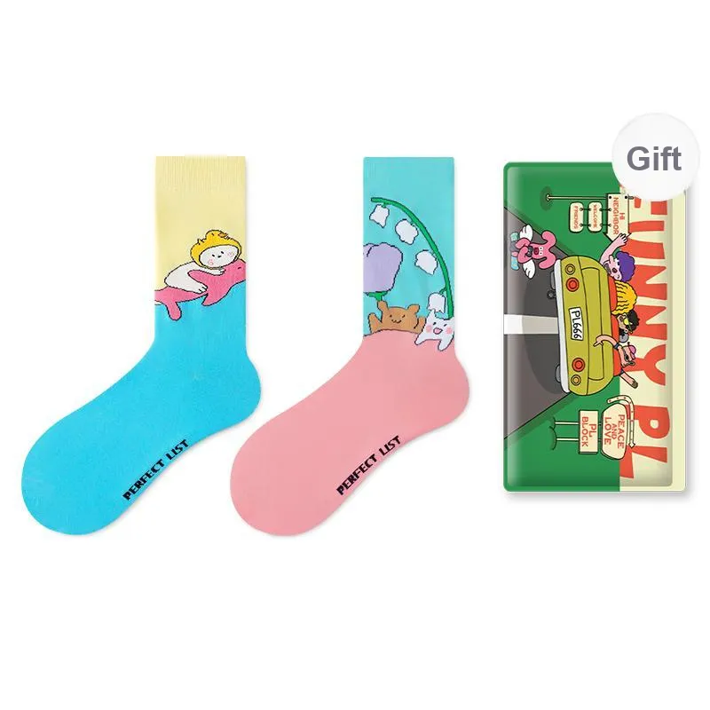 PL Mid Calf Socks Unisex 2 Pairs Of Gift Boxes-0