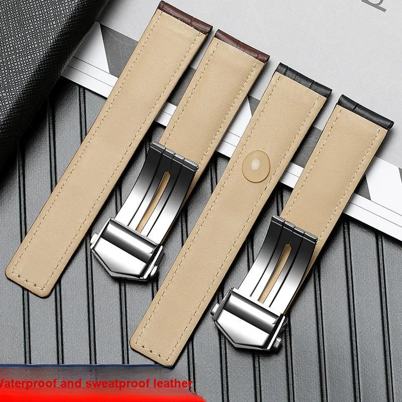 Gangjue TAG Heuer Compatibility Watch Band Genuine Leather Material-4