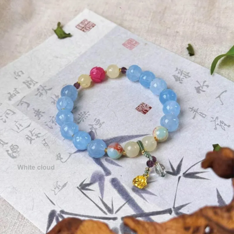 CMFY Golden Silk Jade Bracelets Unisex-4