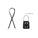 Black 1.1 Wide Litchi Grain Lock Silver-Tone Buckle 90-120cm[Compatibility Dempsey Bucket Bag]