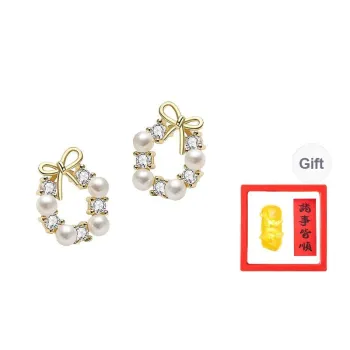 Chongqing Gold Store S925 Silver Earrings Women's