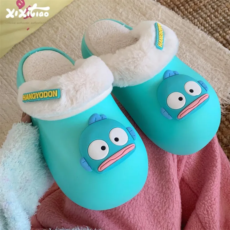 Thin Strips x Sanrio Cotton Slippers Women's, Green-1