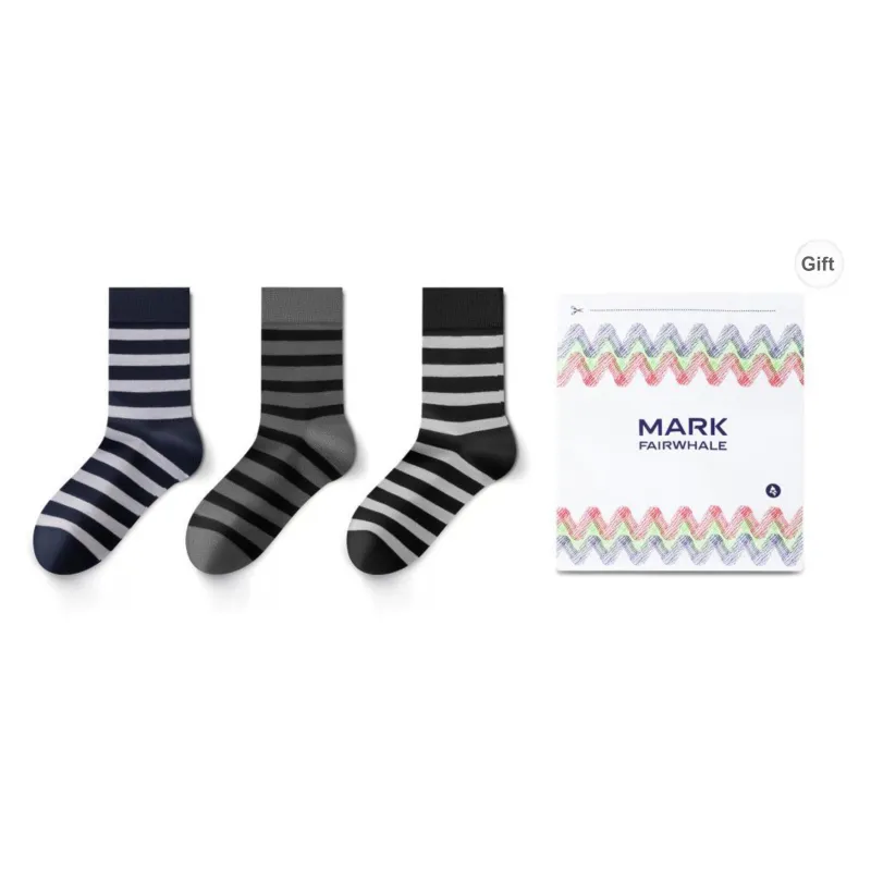 FAIRWHALE Mid Calf Socks Unisex Box Of 3 Pairs-0