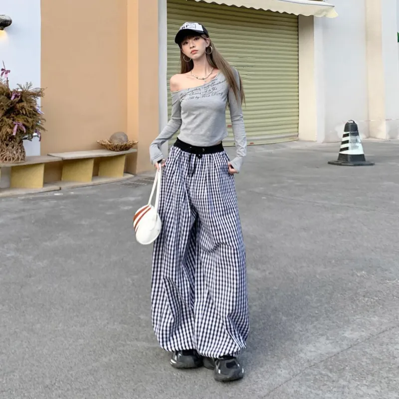 ZAZN Casual Pants Women's Plaid-11