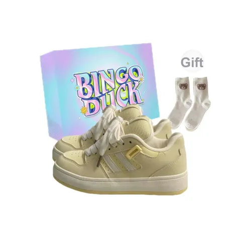 BINGO DUCK Slip-resistant и дышащие низкие кеды для скейтбординга женские миндально-желтые