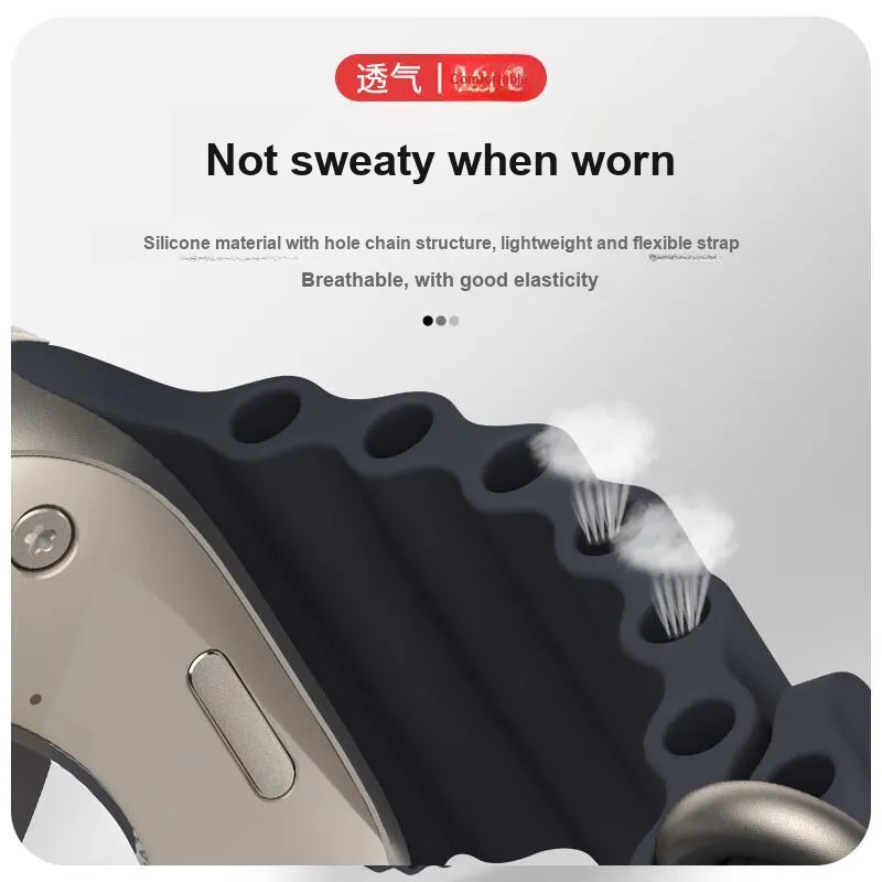 KUWU STREET Apple Compatibility Watch Band 210mm Silicone Material-4