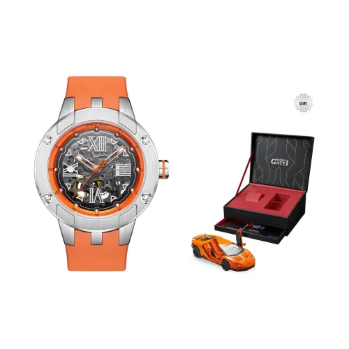 BONEST GATTI King Speed Автоматический Механический Механизм Резиновый Ремешок Часы Мужские Часы Черепный Циферблат