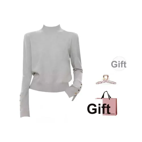 BAIDAIFEI Серый + Эксклюзивная сумка для покупок + Заколка-краб Женская трикотаж