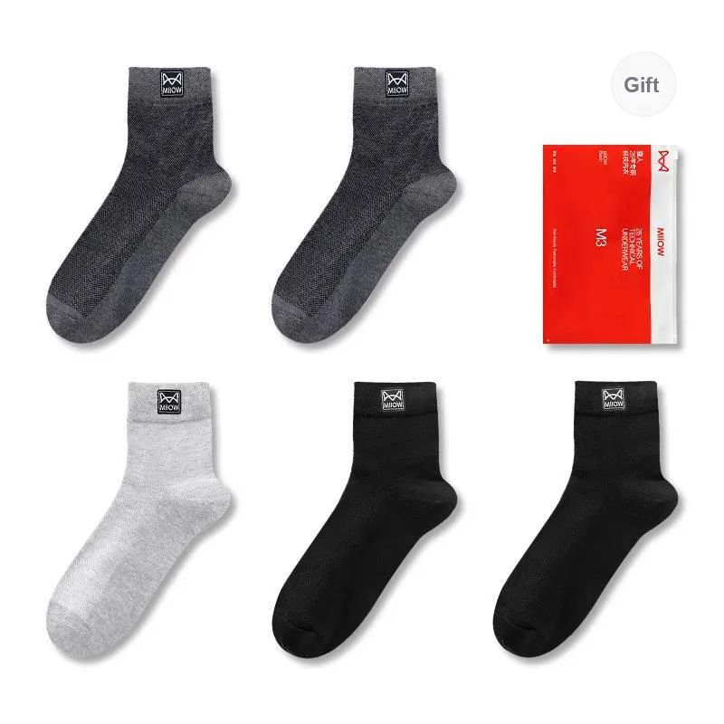 MIIOW Mid Calf Socks Men's Shopping Bag 5 Pack-13