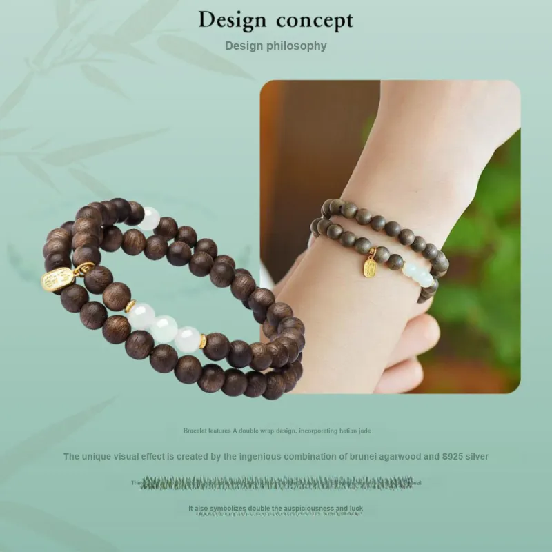 LAOMIAO Hetian Jade Bracelets Pale Greenish White Jade Women's-3