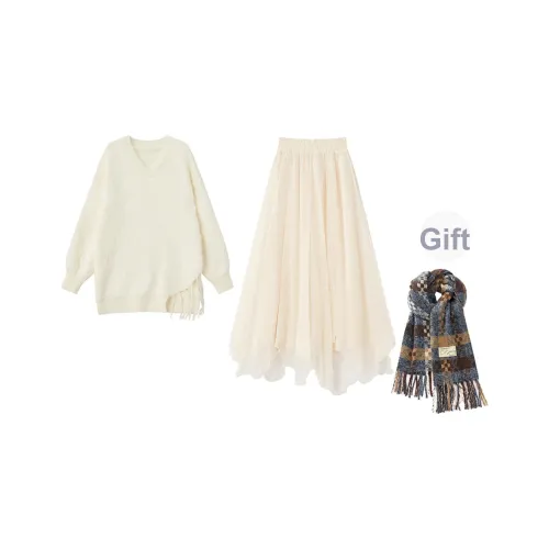 XUANSHU Комплект с юбкой Женские Абрикос