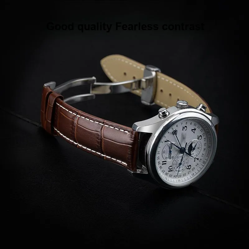 SOALFANEY Casio Compatibility Watch Band Cowhide Leather Material-5