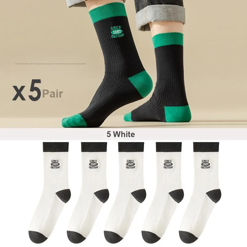 Lan Miao Mid Calf Socks Men's 5 Pack-13