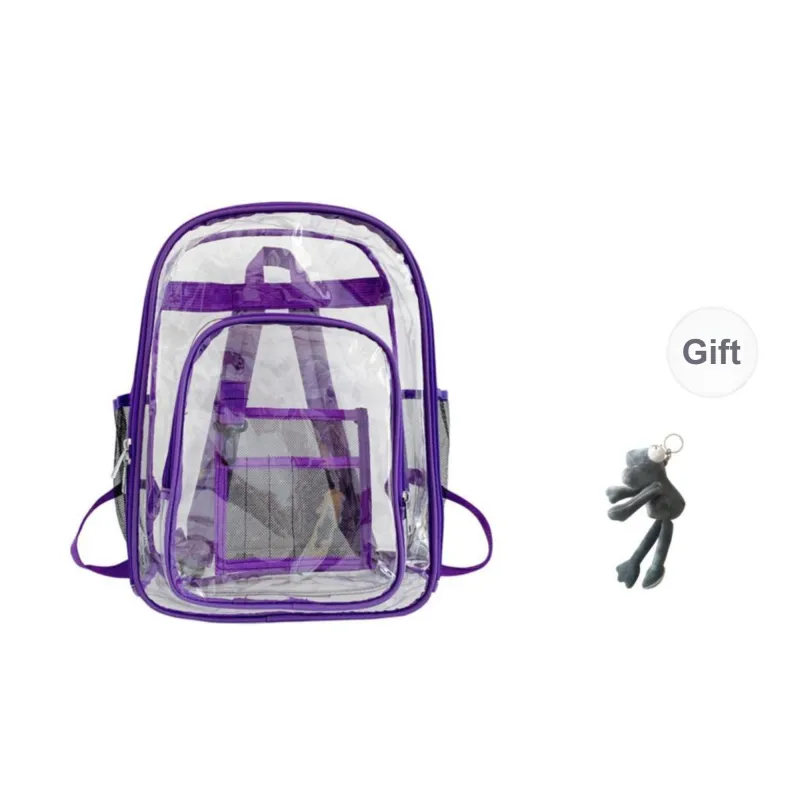 KAMLUI PVC Polyvinyl Chloride Backpack Unisex Gray/Black/Pink/Purple/Blue-10