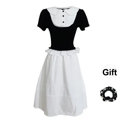 WUSHANSHAN Two Piece Skirt Sets Women's Image Color Two Piece Set+Hair Tie Comes With