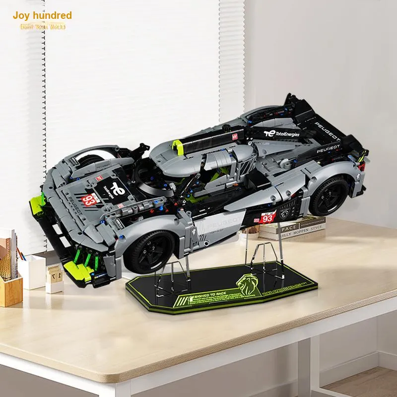 LIGHT YOUR BRICKS Compatibility Building Block 42156 Peugeot 9X8 Supercar Racing Stand Model Accessories-4