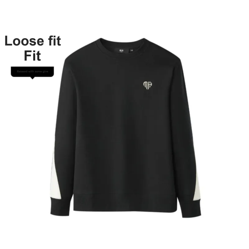 HLA Crew Neck Loose Fit Color Blocking Patchwork Sweatshirt Men's-26