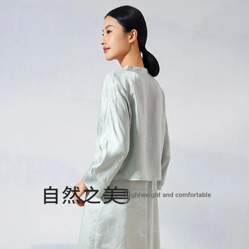 JINSANT Pajama Robe Women's Light Misty Blue-1
