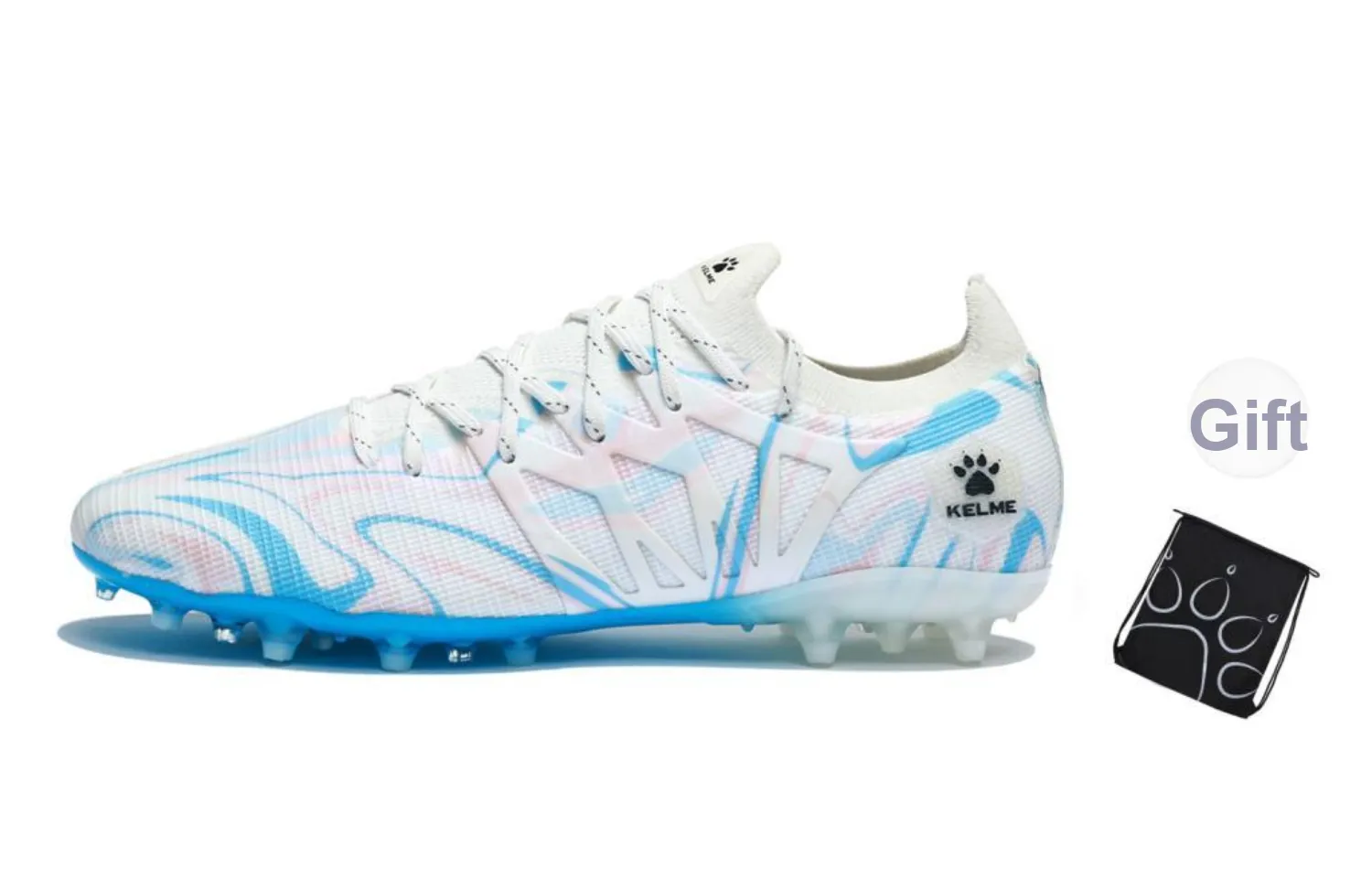 KELME Speed Electric 3.0 MG Rubber Short Studs Anti Slip Wear Resistant Soccer Shoes Unisex White Multicolor
