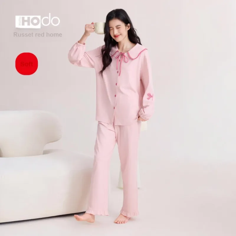 Red Beans At Home Pajama Set Women's Pink-2