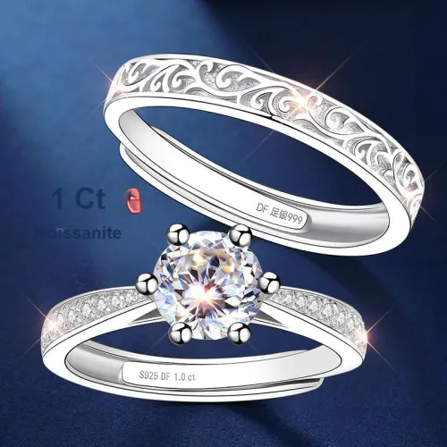 EAST BEAUTY S925 Sterling Silver Ring Couple Rings Diamond Ring Unisex