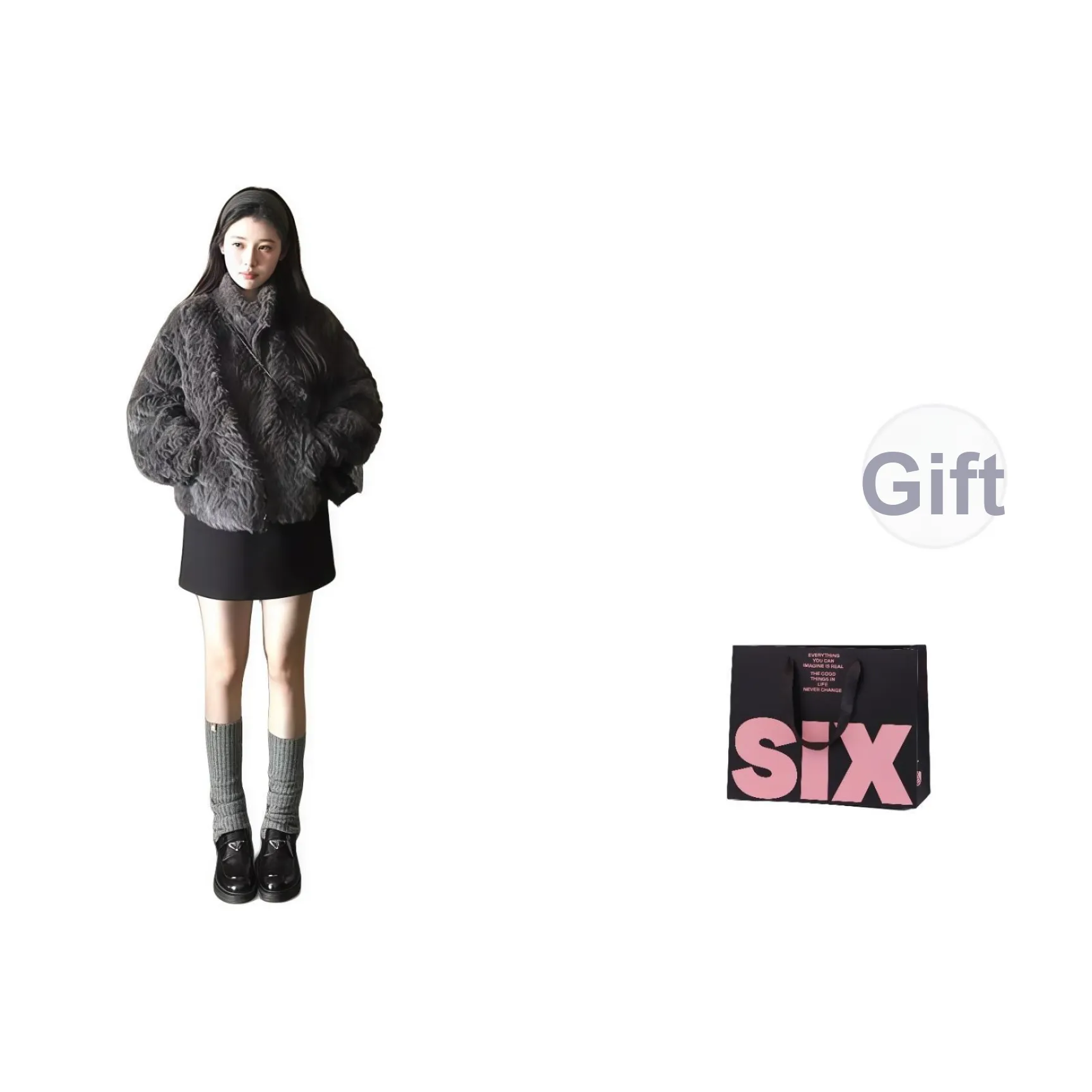 CTRTRC Серый Женские Меховые изделия