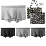 Wide Waistband 4 Pack Box Included (Light Heather Gray+Black Heather Gray+Medium Gray+Dark Gray)