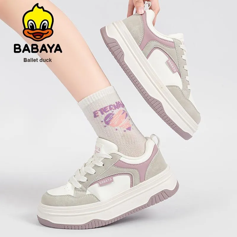 Babaya Non slip Breathable And Wear resistant Low Top Skateboard Shoes Women's Gray Purple-7