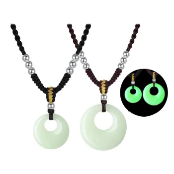 Hurry That Year S925 Silver Glow Stone Couple Necklace Comes With Necklace For Boyfriend And Girlfriend Unisex
