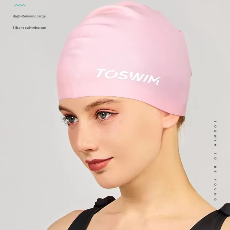 TOSWIM Swimming Caps Silicone Material Pool Training Unisex-12